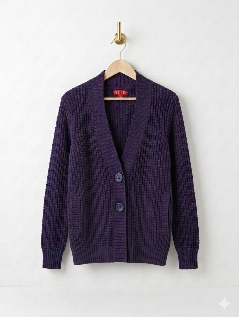 Elle Navy Cardigan Sweater with Pockets Size Large